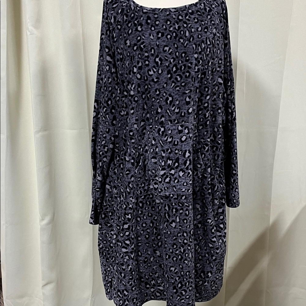 Sonoma Charcoal and Black Leopard Long Sleeve sleepwear